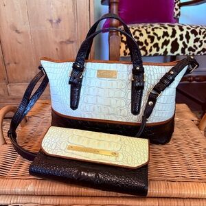 Brahmin Cordelia Croc Embossed Leather Trifold Checkbook Wallet *bag avail